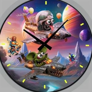 Rat Fink Jet Fighter Hot Rod Scoundrel Space Surreal Racer Rat Space Clock